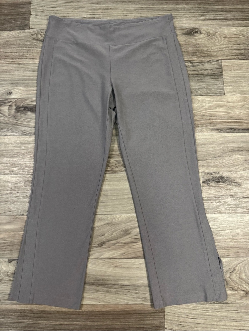NWT Eileen Fisher Washable Stretch Crepe Boot Cut Pant in Smoke Grey Sz Large P